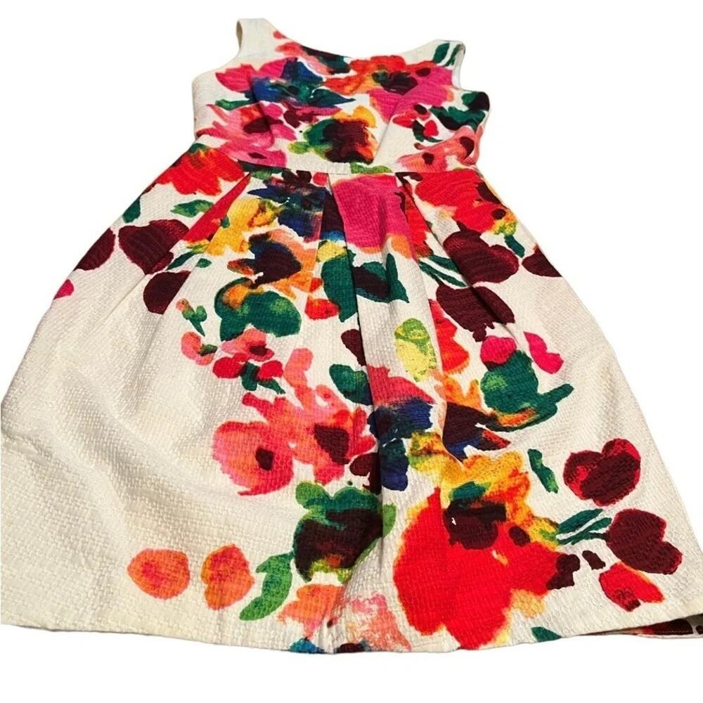 Eliza J bold watercolor floral print sleeveless dress, size XS.